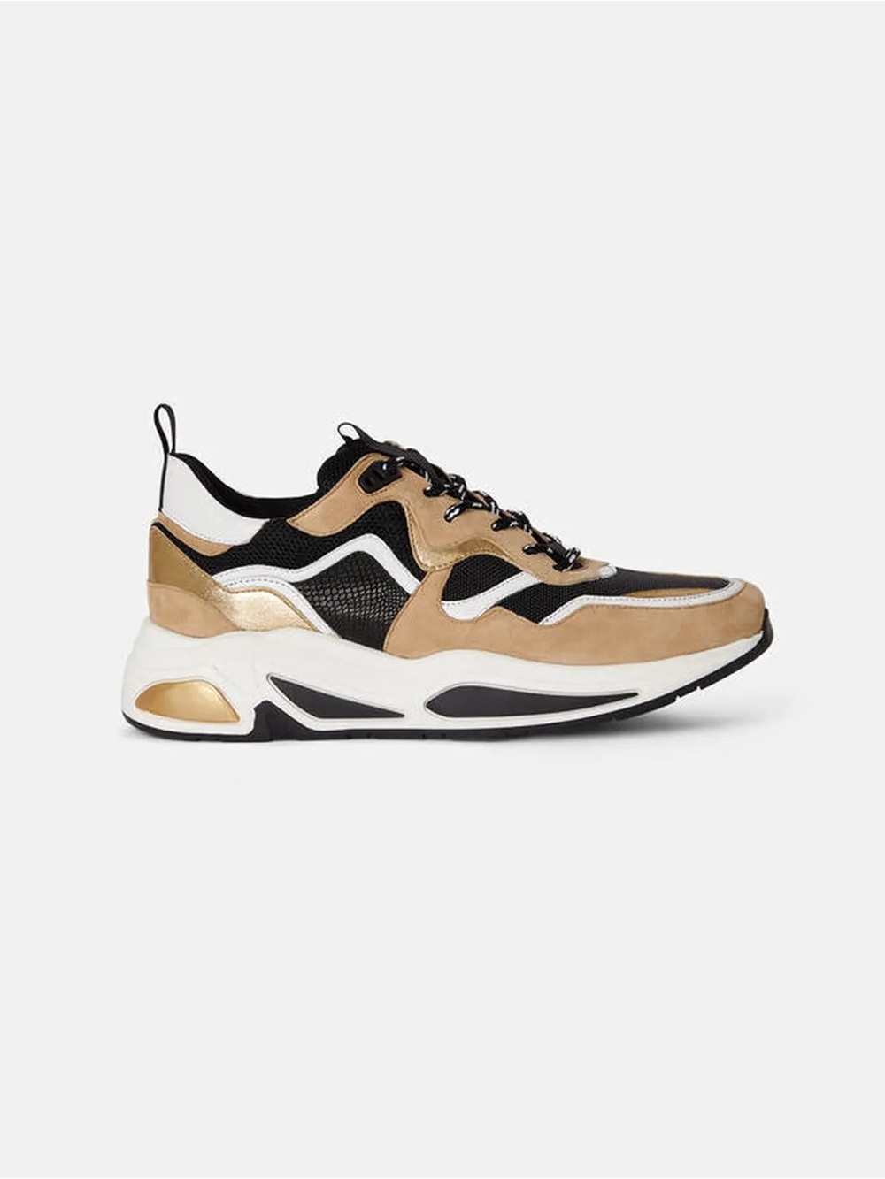Minelli Paris Athletic Sneakers in Black and Gold